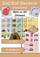 Vorschau - Arbeitsblätter - Merk es dir Steinzeit (Bild-Bild) - DaZ/DaF, Deutsch (Klasse 1 bis 4) - Deckblatt