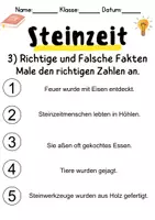 Vorschau - Arbeitsblätter - Steinzeit Leseverstehen und Wortschatz - DaZ/DaF, Deutsch, Sachunterricht - Seite 3
