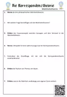 Vorschau - Arbeitsblätter - Korrespondenztheorie / Wahrheitstheorien / Video / Oberstufe - Deckblatt