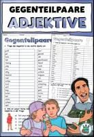 Vorschau - Arbeitsblätter - AB Gegenteilpaare Adjektive - DaZ / DaF / Deutsch - Deckblatt