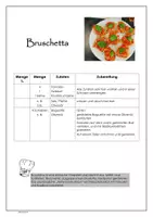 Vorschau - Aufgabenkarten - Bruschetta - Rezept - Ernährung und Soziales ES - Deckblatt