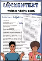 Vorschau - Arbeitsblätter - Lückentext Adjektive "Welches Adjektiv passt?" DaZ / DaF / Deutsch - Seite 3