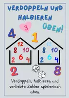 Vorschau - Spiele - Verdoppeln, halbieren & verliebte Zahlen spielerisch üben - Deckblatt