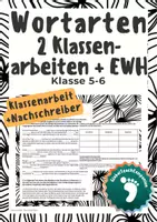Vorschau - Test - Wortarten: 2 Klassenarbeiten + Erwartungshorizont - Deckblatt