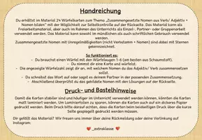 Vorschau - Arbeitsblätter - Zusammengesetzte Nomen: Würfelkartei - Verb/ Adjektiv + Nomen (Klasse 2-4) - Seite 1