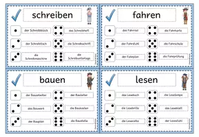 Vorschau - Arbeitsblätter - Zusammengesetzte Nomen: Würfelkartei - Verb/ Adjektiv + Nomen (Klasse 2-4) - Seite 3