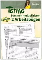 Vorschau - Arbeitsblätter - Terme: Summen multiplizieren (Klammern auflösen) - Deckblatt