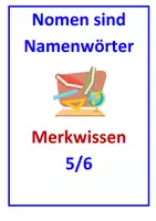 Vorschau - Arbeitsblätter - Nomen sind Namenwörter (Merkwissen) - Deckblatt