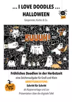 Vorschau - Arbeitsblätter - Halloween - Doodle - Deckblatt