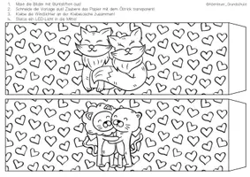 Vorschau - Mal- und Bastelvorlagen - Kunstidee : Windlichter - Valentinstag - Seite 1