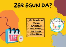 Vista previa - Decoración del aula - GAUR: EGUNA, HILABETEA, URTAROA, EMOZIOAK eta EGURALDIA - página 1