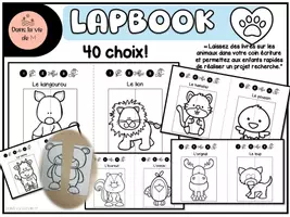 Aperçu - Préparation de séance / Séance complète - Mon Lapbook sur les animaux RECHERCHE - Page 2