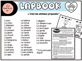 Aperçu - Préparation de séance / Séance complète - Mon Lapbook sur les animaux RECHERCHE - Page 3