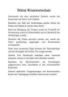 Vorschau - Arbeitsblätter - Diktat - Kriminalgeschichte (Krimiwortschatz) - Deckblatt