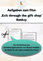Vorschau - Arbeitsblätter - Aufgaben zum Trailer Exit through the gift shop von Banksy Graffiti Kunst - Deckblatt