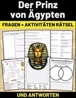 Vorschau - Arbeitsblätter - Film: "Der Prinz von Ägypten (1998)" Fragen + Aktivitäten Rätsel + und Antworten - Deckblatt