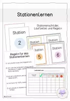 Vorschau - Stationenlernen - Stationenlernen - Stationenschilder, Laufzettel und Regelplakat - Deckblatt