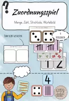 Vorschau - Arbeitsblätter - Zuordnungsspiel: Menge, Zahl, Strichliste, Würfelbild - Deckblatt