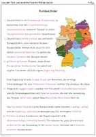 Vorschau - Arbeitsblätter - Bundesländer Lesetext – Fehler finden & Leseverstehen trainieren (Deutsch & Sachunterricht Klasse 3/4) - differenziert - Seite 1