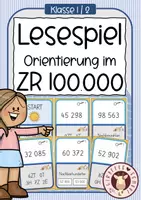 Vorschau - Spiele - Lesespiel Mathe Orientierung im ZR 100000 (Hunderttausend) - Deckblatt