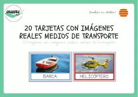 Vista previa - Refuerzo / NEE / Materiales de apoyo - 20 TARJETAS CON IMÁGENES REALES MEDIOS DE TRANSPORTE - página 1