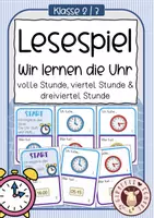 Vorschau - Unterrichtsreihen - Lesespiel Uhr (volle, halbe, viertel & dreiviertel Stunden) - 2 Varianten - Deckblatt