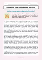 Vorschau - Arbeitsblätter - Probearbeit_Argumentation zum Thema "Hausaufgaben" (+ differenzierte Aufgabenstellungen) - Seite 1