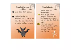 Vorschau - Stationenlernen - Gruselgeschichten: Lerntheke (Satzanfänge & Aufsatz) - Deutsch - Kl. 3/4 - Seite 1
