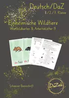Vorschau - Unterrichtsreihen - Bildwortkarten einheimische Wildtiere - Deckblatt