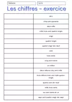 Vorschau - Arbeitsblätter - vocabulaire les chiffres exercices - Deckblatt