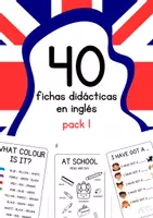 Vista previa - Tarjetas / Manipulativos - English worksheets - Pack 1 - Portada