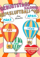 Vorschau - Mal- und Bastelvorlagen - Geburtstagskalender Heißtluftballon Malvorlage Bastelvorlage Heißtluftballons - Deckblatt