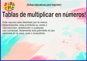 Vista previa - Refuerzo / NEE / Materiales de apoyo - Tablas de multiplicar en números - página 1