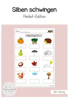 Vorschau - Arbeitsblätter - Silben schwingen - Herbstwörter - Deckblatt