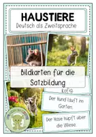 Vorschau - Fördermaterial/Inklusion - HAUSTIERE Bildkarten für Satzbildung - Deckblatt