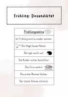 Vorschau - Arbeitsblätter - Frühling: Dosendiktat - Deckblatt