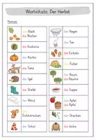 Vorschau - Spiele - Bingo - Herbstwörter mit Wortschatzliste (2 Versionen) - Seite 2