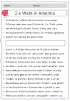 Vorschau - Arbeitsblätter - USA Präsidentschaftswahl / Lesetext - Seite 1