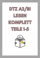 Vorschau - Arbeitsblätter - DTZ A2/ B1: Lesen komplett, Teile 1-5 Prüfungsformat + Lösungen - Deckblatt