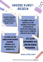 Vorschau - Arbeitsblatt "Unsere Kunstregeln" Grundschule - Deckblatt
