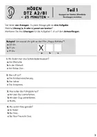 Vorschau - Arbeitsblätter - DTZ A2/ B1: Hören komplett, Teile 1-4 Prüfungsformat + Lösungen + 2 Audios - Seite 1