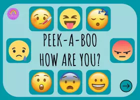 Aperçu - Apprentissages en autonomie - Coucou, comment vas-tu ? - Jeu interactif avec des sons en ANGLAIS - Peek-a-boo How are you? - Interactive Game with Sounds - Page 1