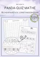 Vorschau - Arbeitsblätter - Panda-Quiz Mathematik 1. Klasse - wachsendes Paket Lernstandserhebungen - Deckblatt