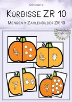 Vorschau - Stationenlernen - Mengen - Zahlenbilder Kürbisse ZR 10 - Deckblatt