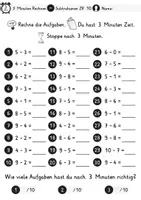 Vorschau - Arbeitsblätter - 3 Minuten Rechnen Klasse 1 - ZR 20 mit und ohne ZÜ - differenziert - Seite 3