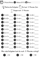 Vorschau - Arbeitsblätter - 3 Minuten Rechnen Klasse 1 - ZR 20 mit und ohne ZÜ - differenziert - Seite 2