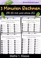 Vorschau - Arbeitsblätter - 3 Minuten Rechnen Klasse 1 - ZR 20 mit und ohne ZÜ - differenziert - Deckblatt