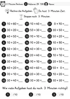 Vorschau - Arbeitsblätter - 3 Minuten rechnen Klasse 2 - Zehnerzahlen bis 100 - Seite 1