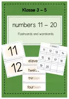 Vorschau - Arbeitsblätter - Flashcards numbers 11 - 20 - Deckblatt