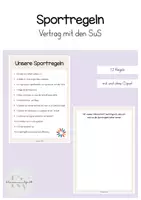 Vorschau - Poster - Sportregeln - Vertrag mit den Schüler*innen - Deckblatt